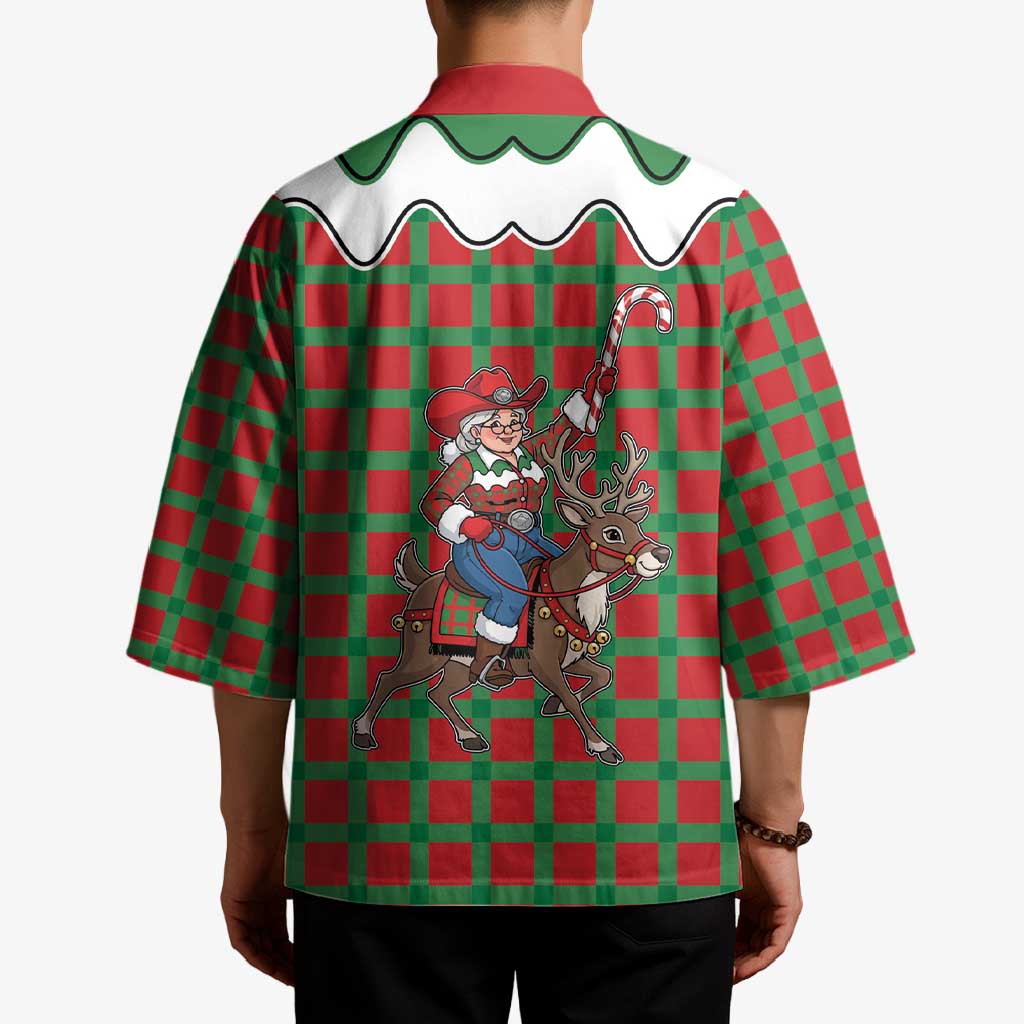 Western Yoke Kimono Mrs Claus Cowgirl Style - Wonder Print Shop