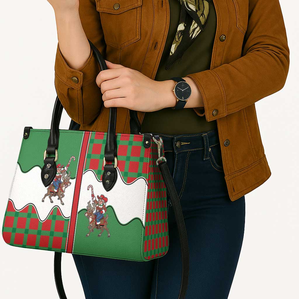 Western Yoke Leather Bag Mrs Claus Cowgirl Style - Wonder Print Shop
