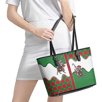 Western Yoke Leather Tote Bag Mrs Claus Cowgirl Style - Wonder Print Shop