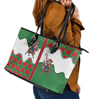 Western Yoke Leather Tote Bag Mrs Claus Cowgirl Style - Wonder Print Shop