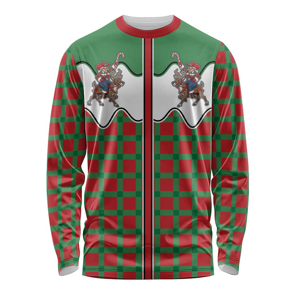 Western Yoke Long Sleeve Shirt Mrs Claus Cowgirl Style - Wonder Print Shop