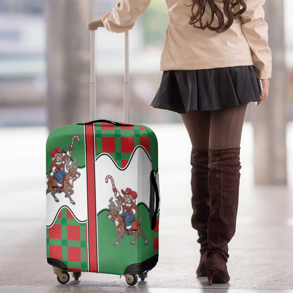 Western Yoke Luggage Cover Mrs Claus Cowgirl Style - Wonder Print Shop