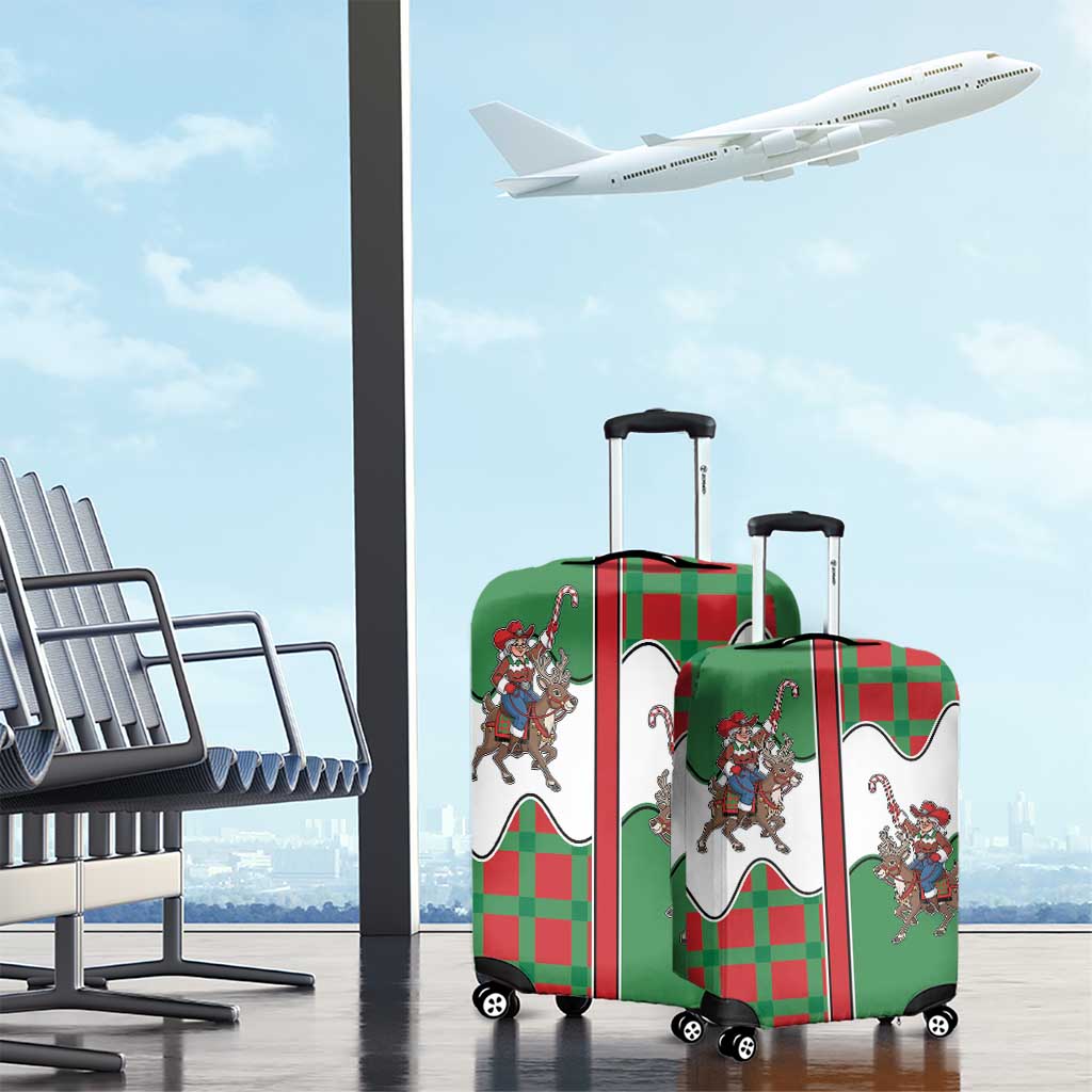 Western Yoke Luggage Cover Mrs Claus Cowgirl Style - Wonder Print Shop