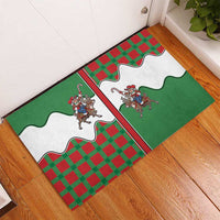 Western Yoke Rubber Doormat Mrs Claus Cowgirl Style - Wonder Print Shop