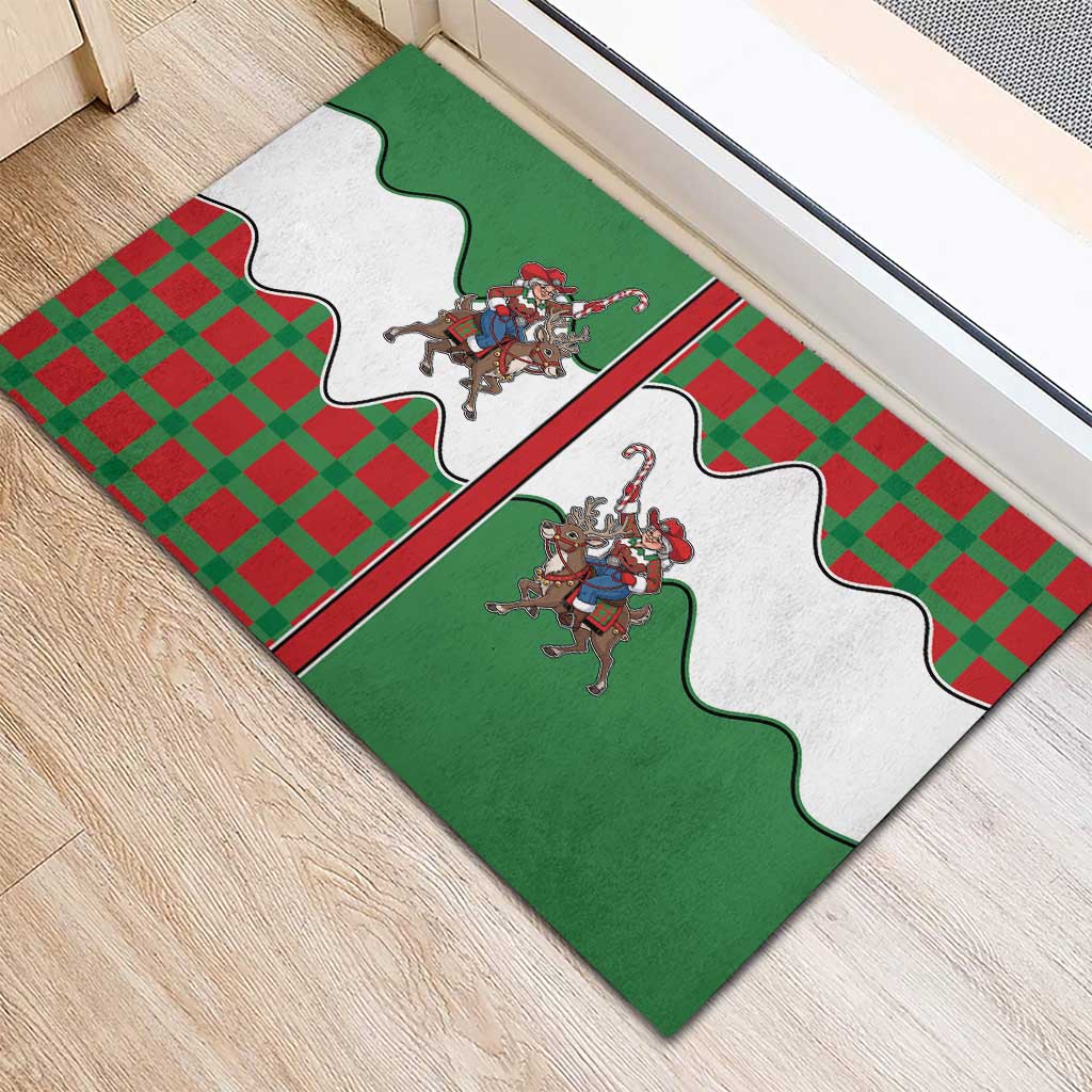 Western Yoke Rubber Doormat Mrs Claus Cowgirl Style - Wonder Print Shop