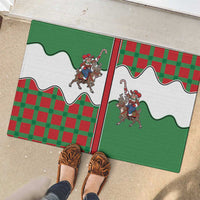 Western Yoke Rubber Doormat Mrs Claus Cowgirl Style - Wonder Print Shop