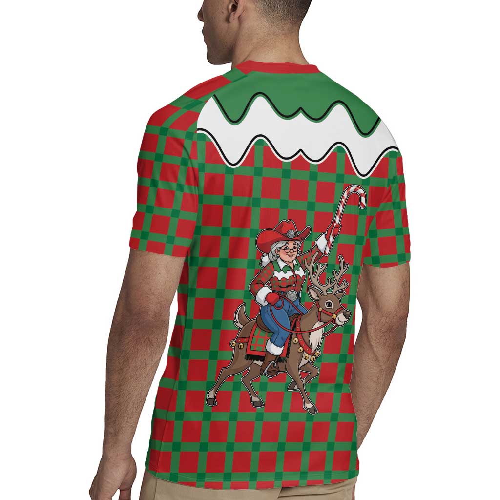 Western Yoke Rugby Jersey Mrs Claus Cowgirl Style - Wonder Print Shop