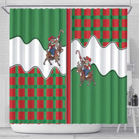 Western Yoke Shower Curtain Mrs Claus Cowgirl Style - Wonder Print Shop