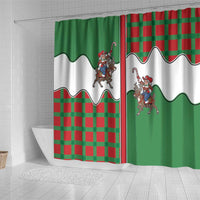 Western Yoke Shower Curtain Mrs Claus Cowgirl Style - Wonder Print Shop