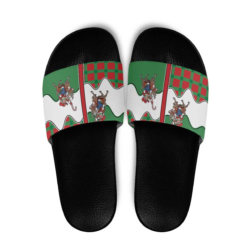 Western Yoke Slide Sandals Mrs Claus Cowgirl Style - Wonder Print Shop