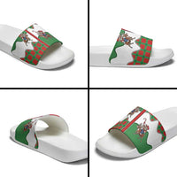 Western Yoke Slide Sandals Mrs Claus Cowgirl Style - Wonder Print Shop