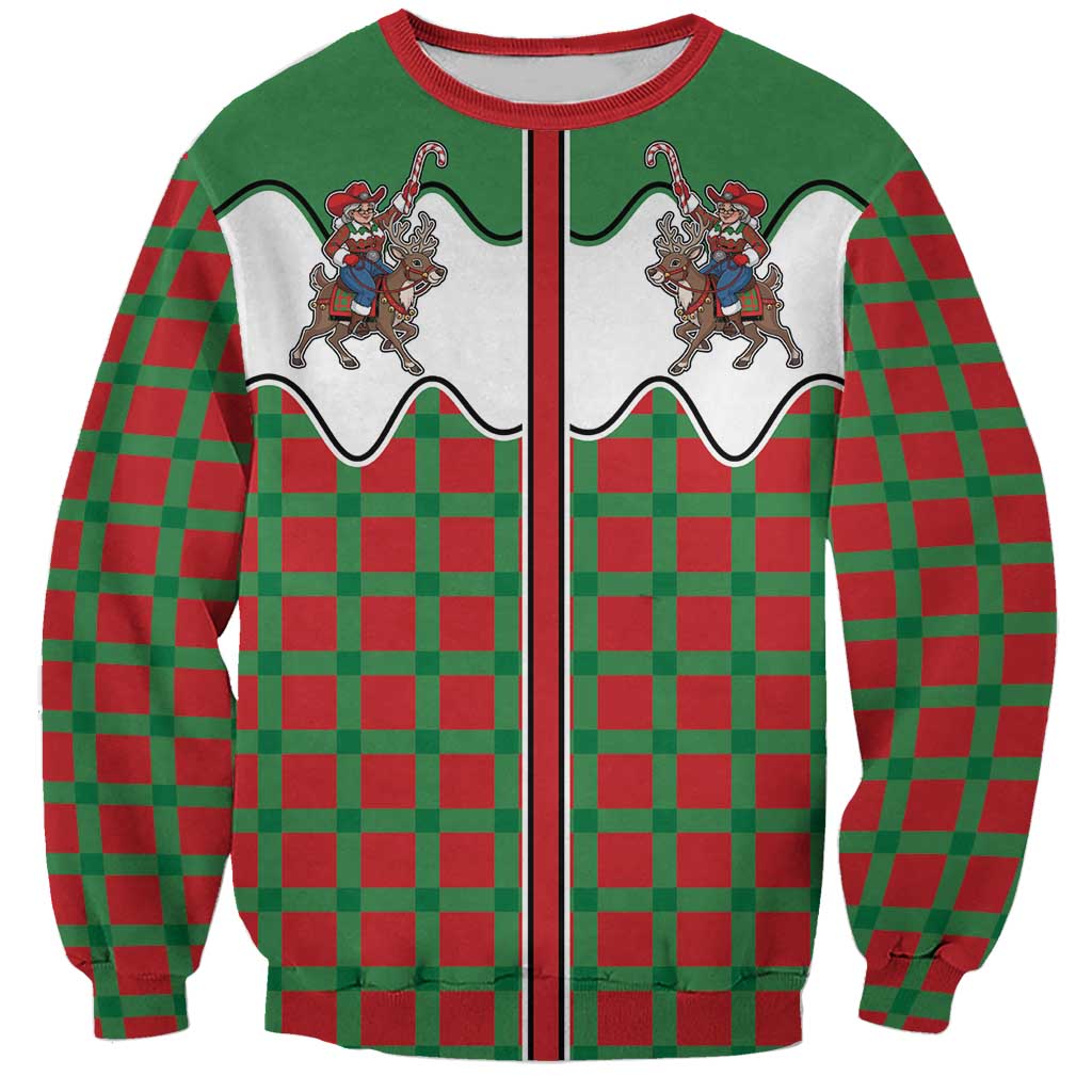 Western Yoke Sweatshirt Mrs Claus Cowgirl Style - Wonder Print Shop