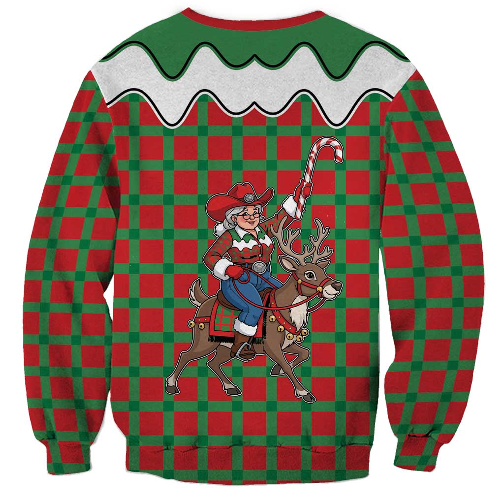 Western Yoke Sweatshirt Mrs Claus Cowgirl Style - Wonder Print Shop