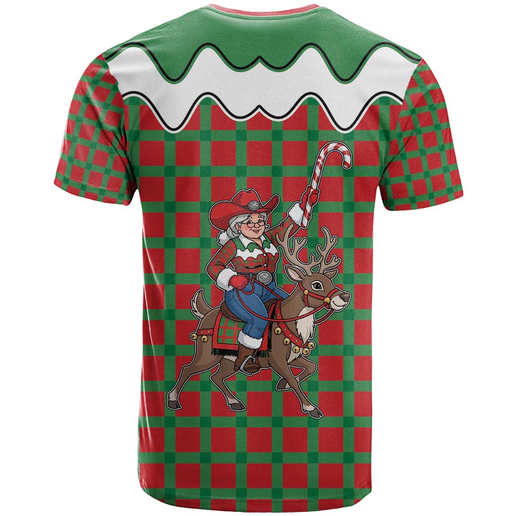 Western Yoke T Shirt Mrs Claus Cowgirl Style - Wonder Print Shop
