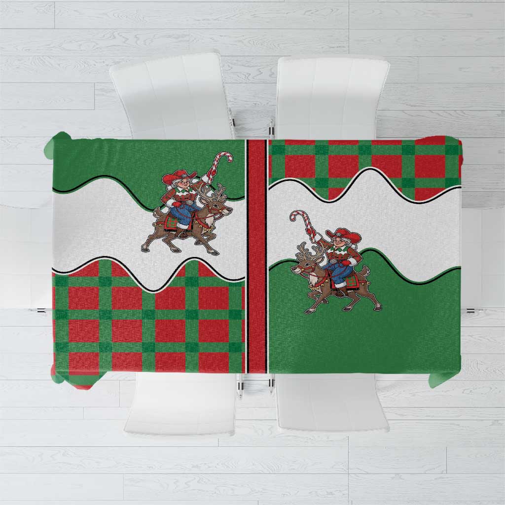 Western Yoke Tablecloth Mrs Claus Cowgirl Style - Wonder Print Shop