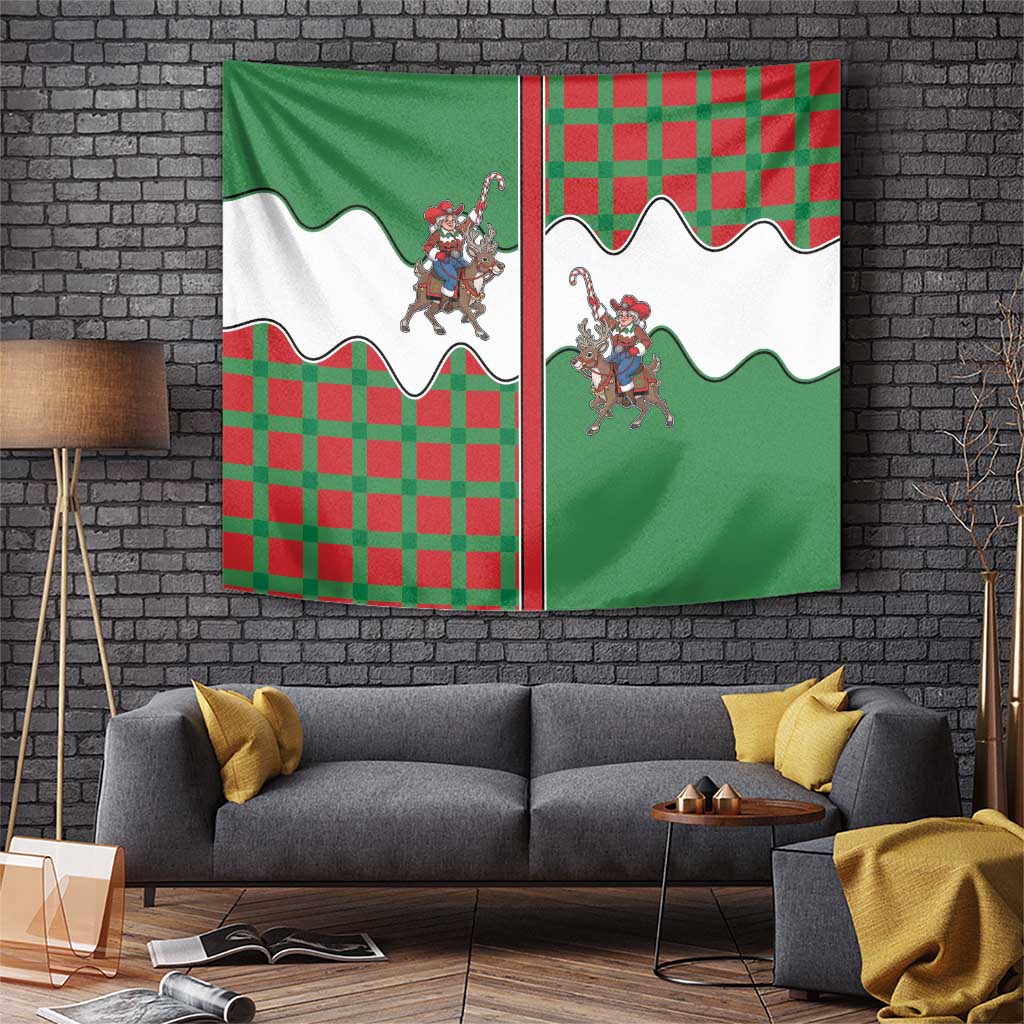 Western Yoke Tapestry Mrs Claus Cowgirl Style - Wonder Print Shop