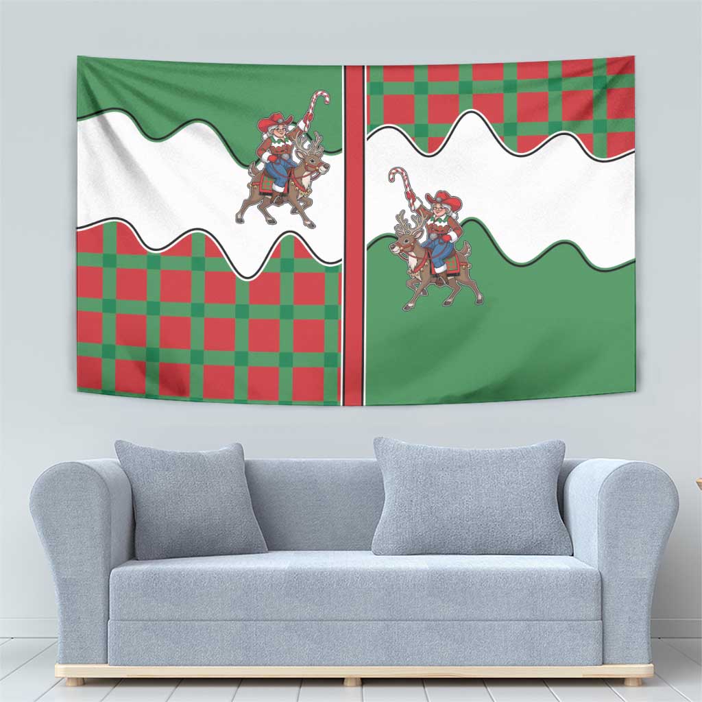 Western Yoke Tapestry Mrs Claus Cowgirl Style - Wonder Print Shop