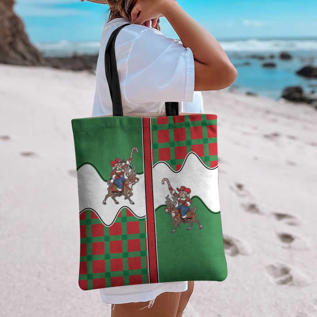Western Yoke Tote Bag Mrs Claus Cowgirl Style - Wonder Print Shop
