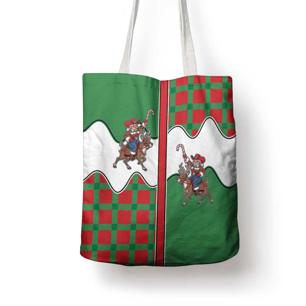 Western Yoke Tote Bag Mrs Claus Cowgirl Style - Wonder Print Shop