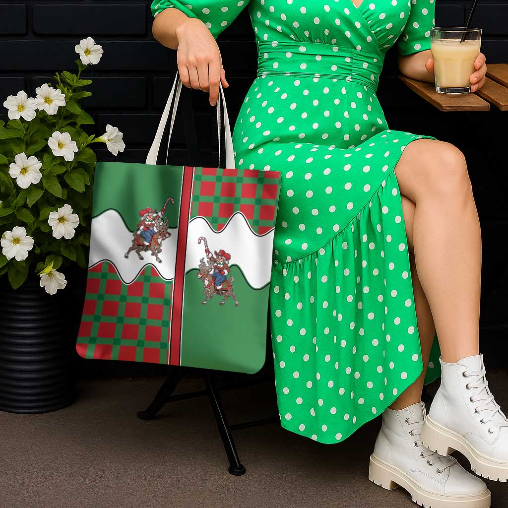 Western Yoke Tote Bag Mrs Claus Cowgirl Style - Wonder Print Shop