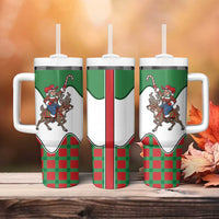 Western Yoke Tumbler With Handle Mrs Claus Cowgirl Style - Wonder Print Shop