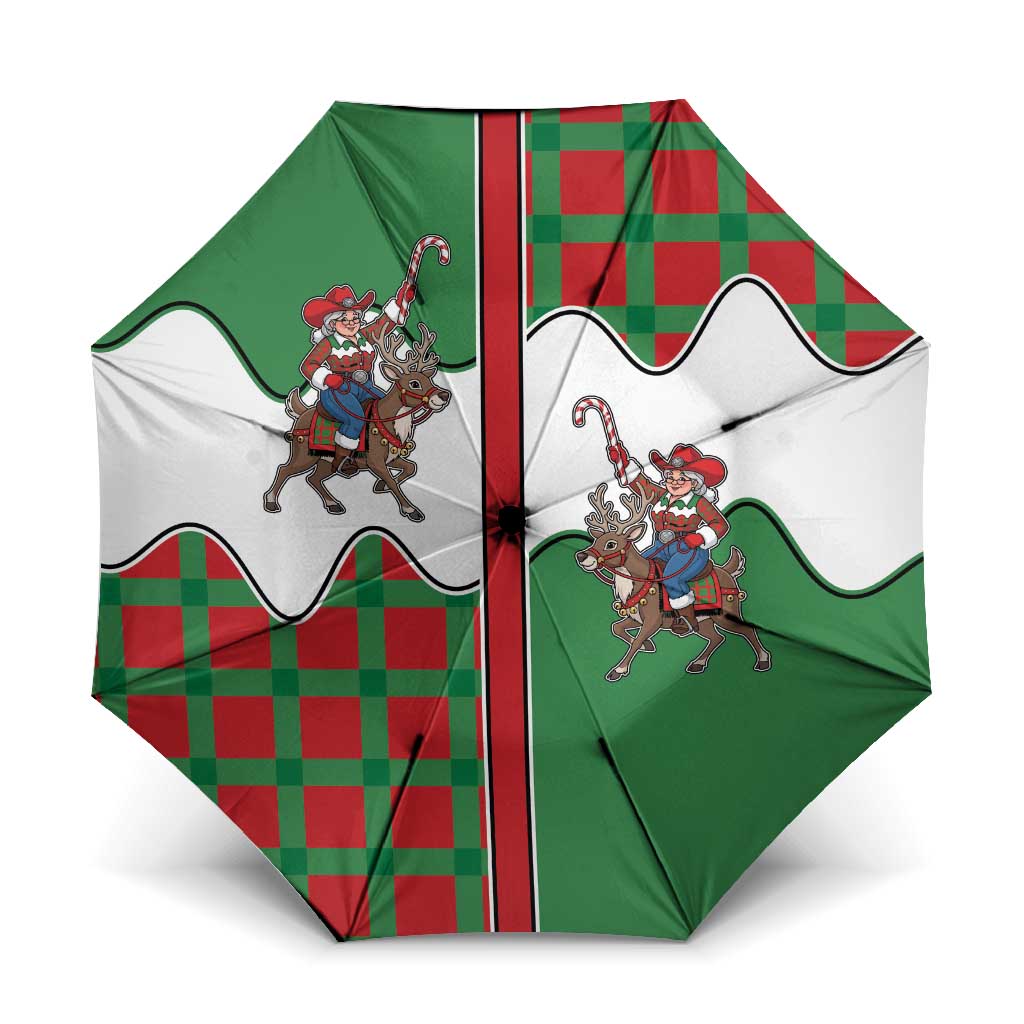 Western Yoke Umbrella Mrs Claus Cowgirl Style - Wonder Print Shop