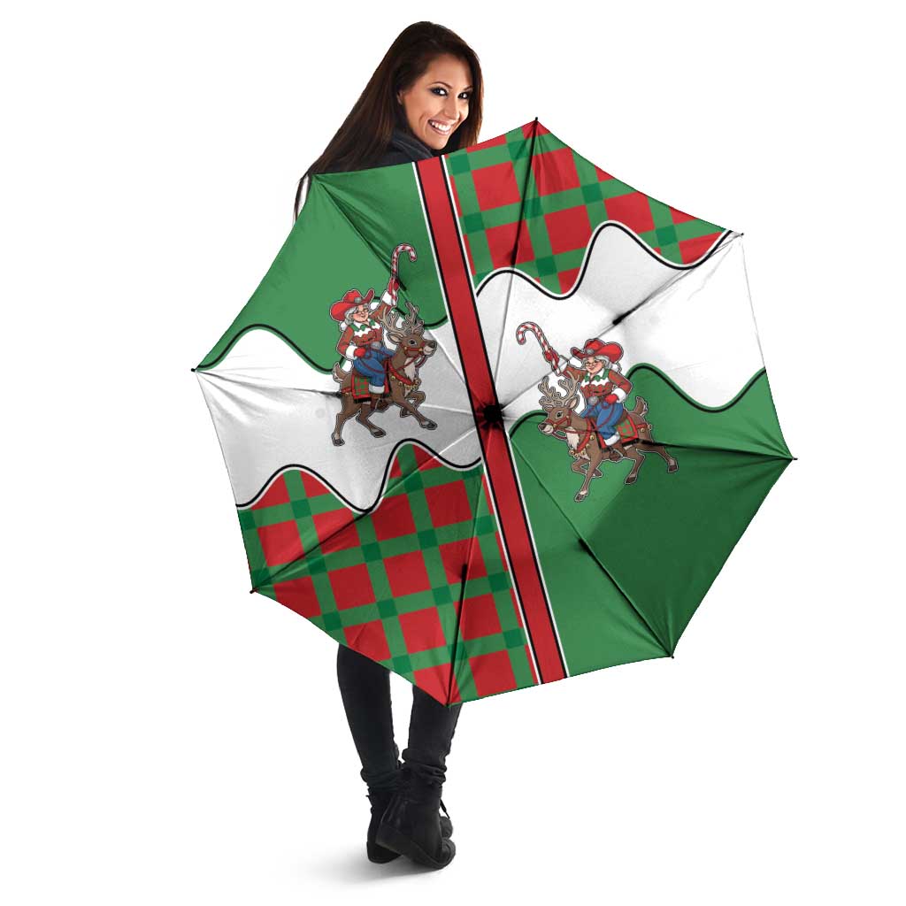 Western Yoke Umbrella Mrs Claus Cowgirl Style - Wonder Print Shop