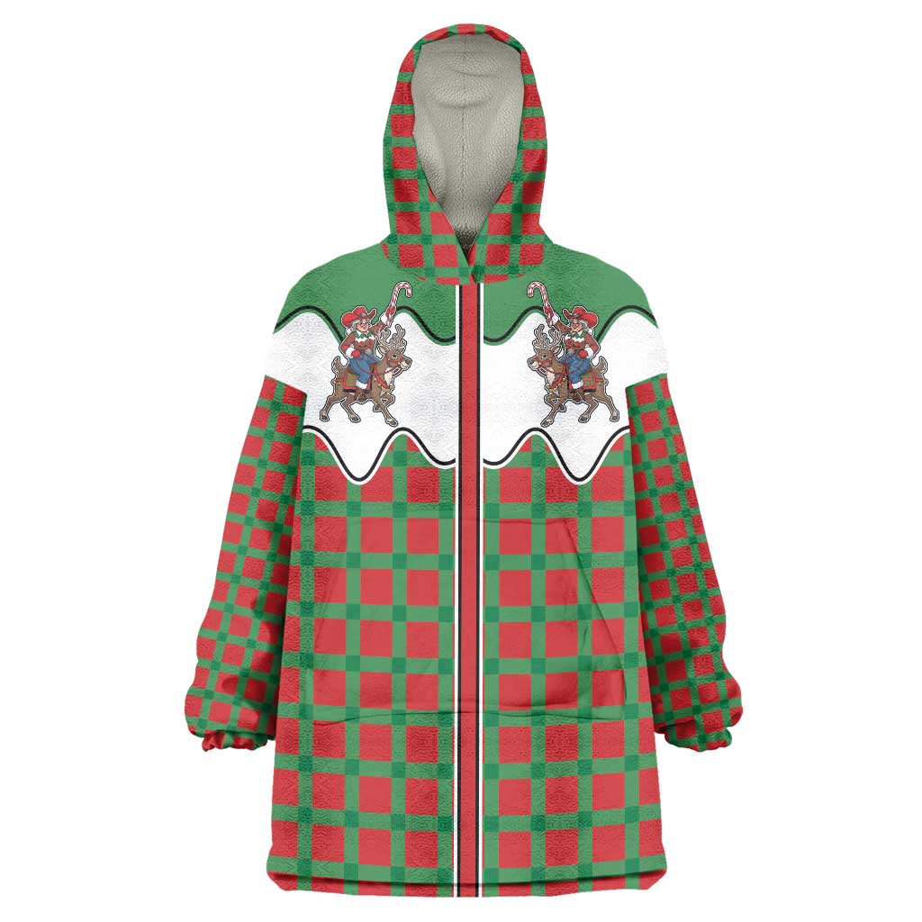 Western Yoke Wearable Blanket Hoodie Mrs Claus Cowgirl Style - Wonder Print Shop