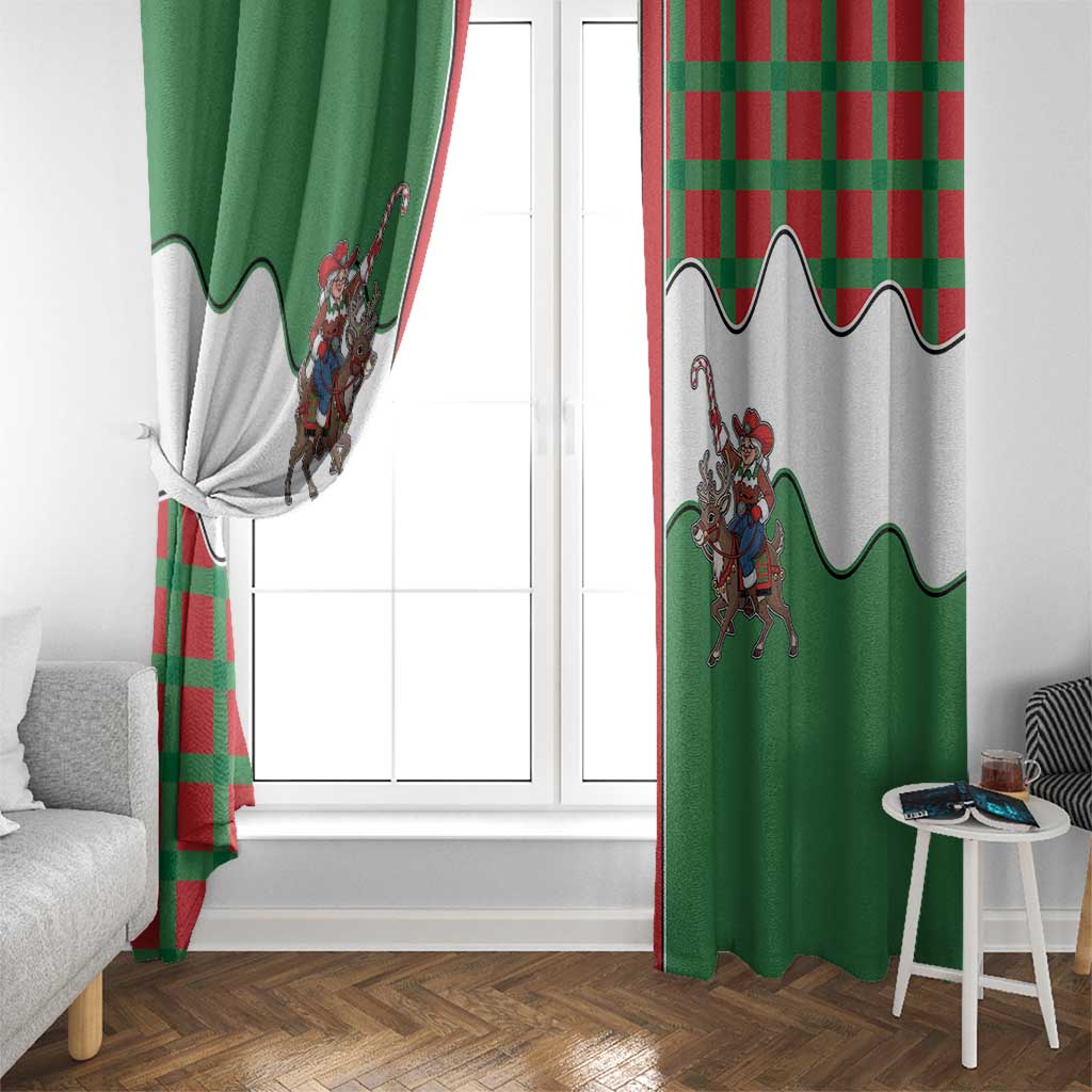 Western Yoke Window Curtain Mrs Claus Cowgirl Style - Wonder Print Shop