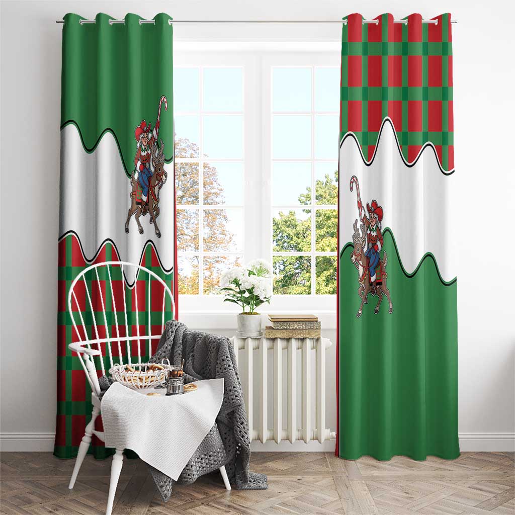 Western Yoke Window Curtain Mrs Claus Cowgirl Style - Wonder Print Shop