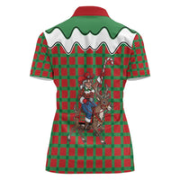 Western Yoke Women Polo Shirt Mrs Claus Cowgirl Style - Wonder Print Shop