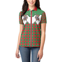 Western Yoke Women Polo Shirt Mrs Claus Cowgirl Style - Wonder Print Shop
