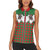 Western Yoke Women Sleeveless Polo Shirt Mrs Claus Cowgirl Style - Wonder Print Shop