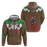 Western Yoke Zip Hoodie Mrs Claus Cowgirl Style - Wonder Print Shop