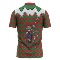 Western Yoke Zipper Polo Shirt Mrs Claus Cowgirl Style - Wonder Print Shop