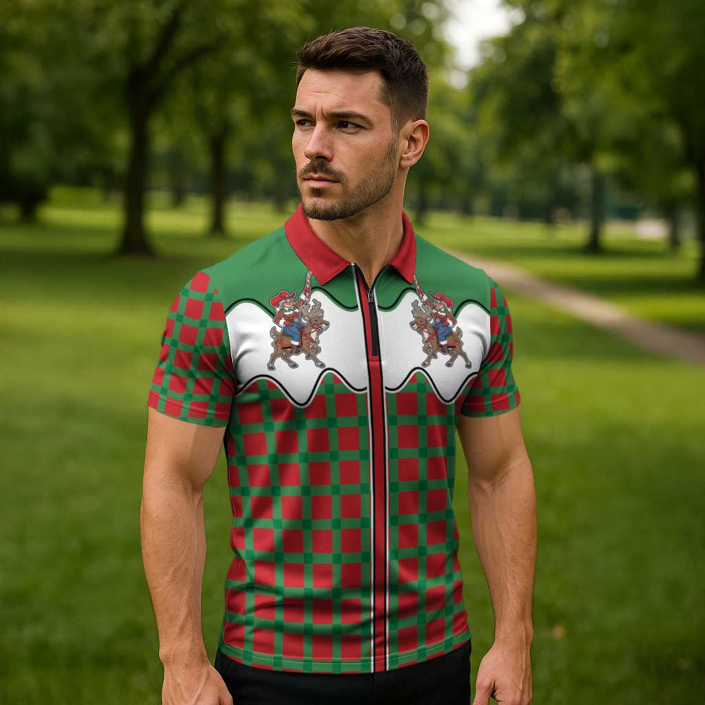 Western Yoke Zipper Polo Shirt Mrs Claus Cowgirl Style - Wonder Print Shop