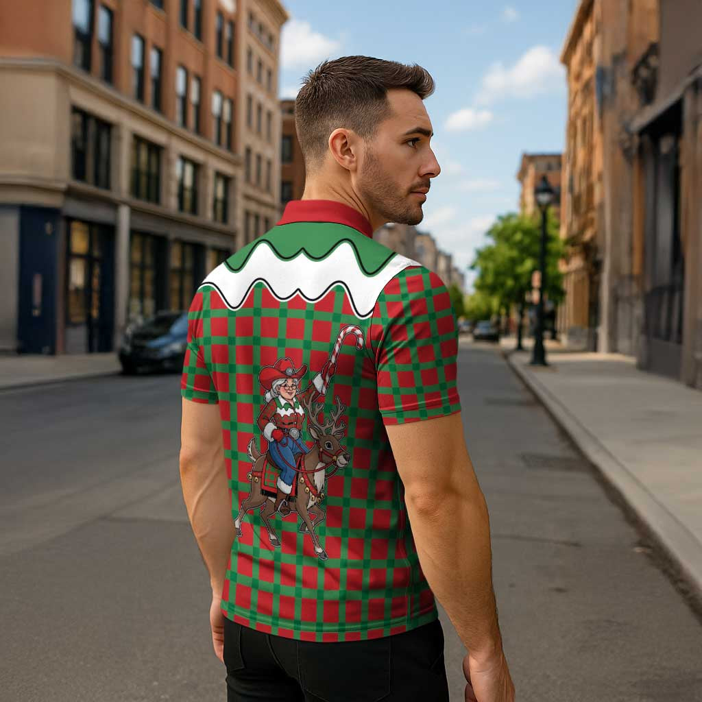 Western Yoke Zipper Polo Shirt Mrs Claus Cowgirl Style - Wonder Print Shop