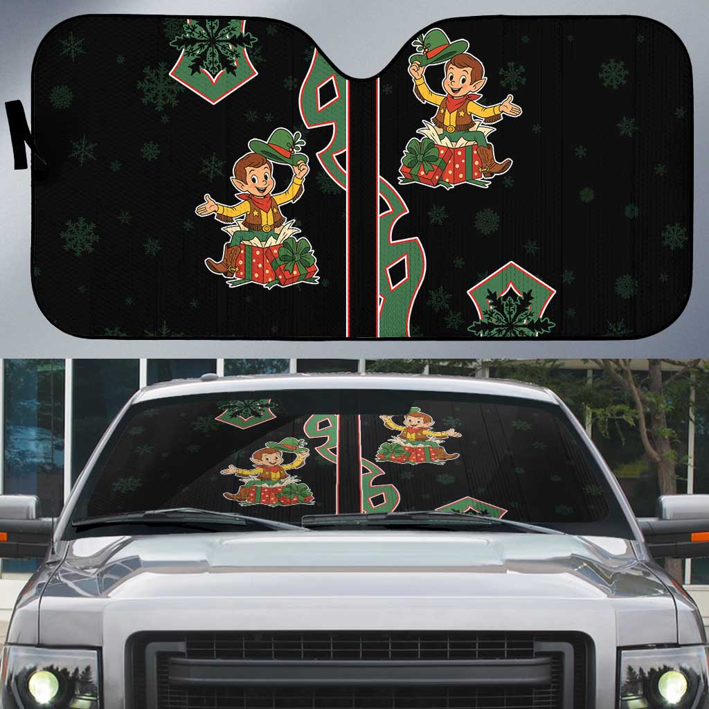Western Yoke Auto Sun Shade Elves Cowboy Style - Wonder Print Shop