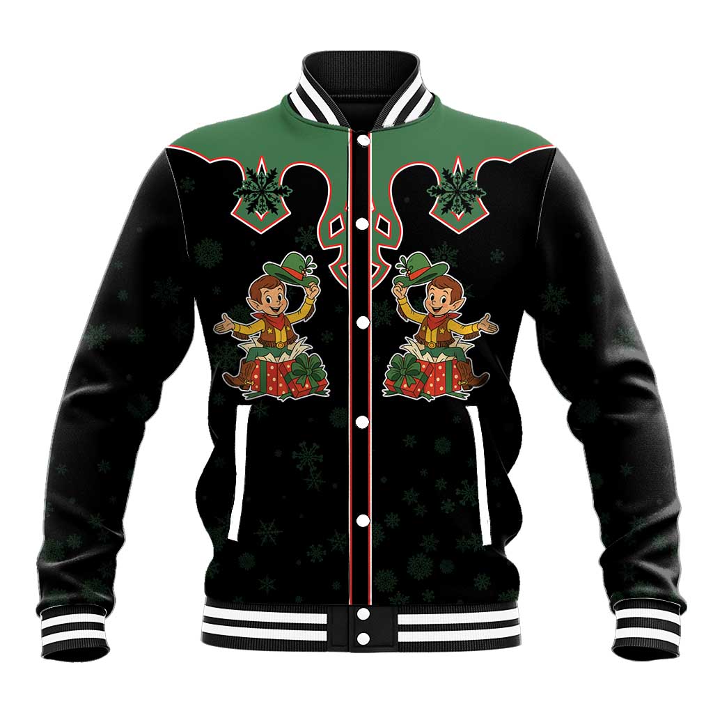 Western Yoke Baseball Jacket Elves Cowboy Style - Wonder Print Shop