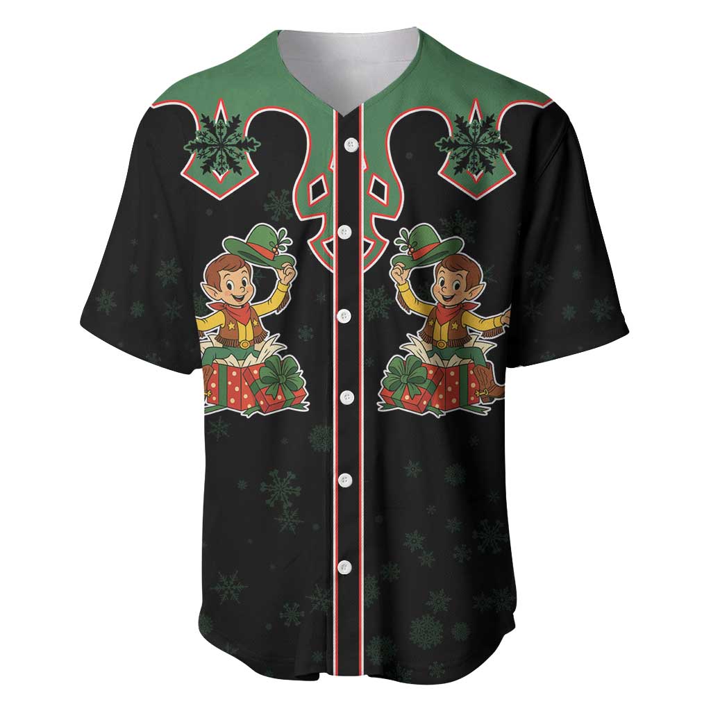 Western Yoke Baseball Jersey Elves Cowboy Style - Wonder Print Shop