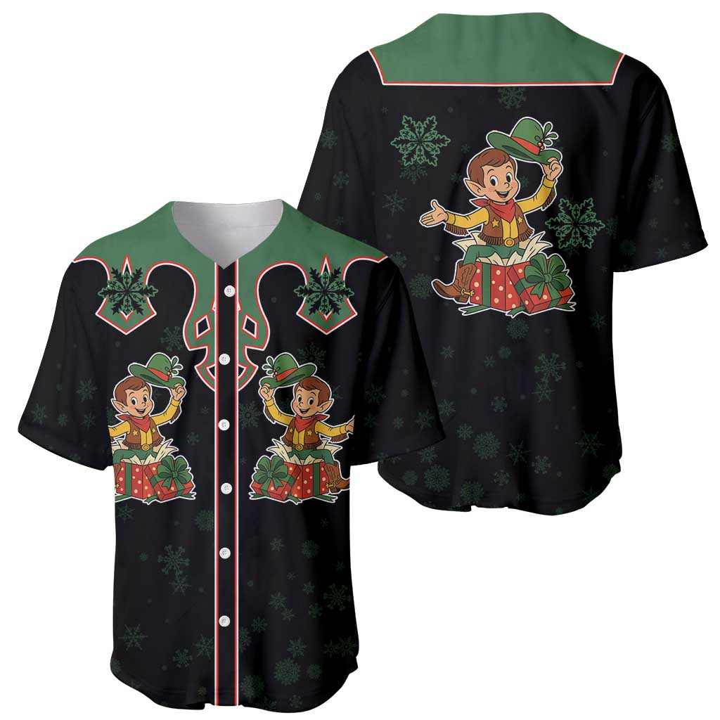 Western Yoke Baseball Jersey Elves Cowboy Style - Wonder Print Shop