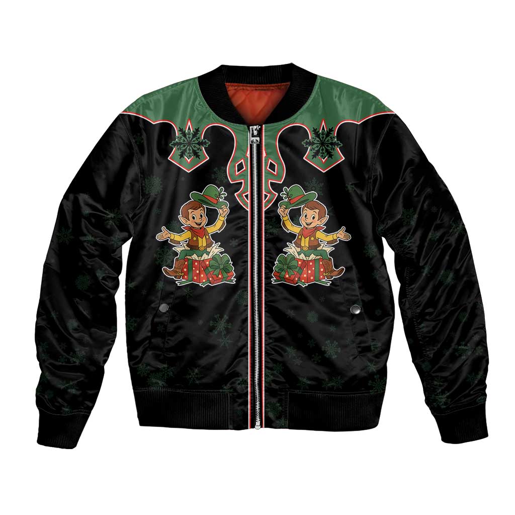 Western Yoke Bomber Jacket Elves Cowboy Style - Wonder Print Shop