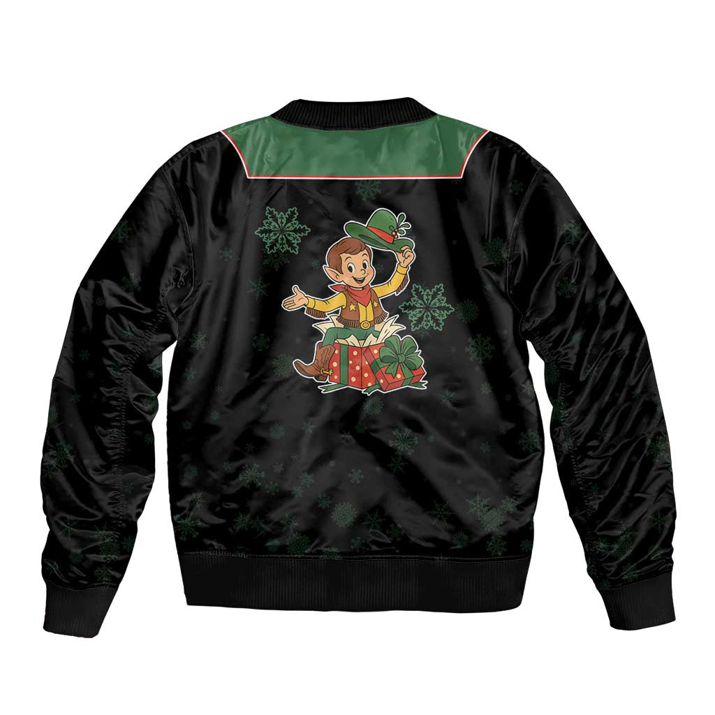 Western Yoke Bomber Jacket Elves Cowboy Style - Wonder Print Shop