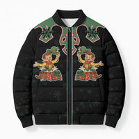 Western Yoke Bomber Puffer Jacket Elves Cowboy Style - Wonder Print Shop