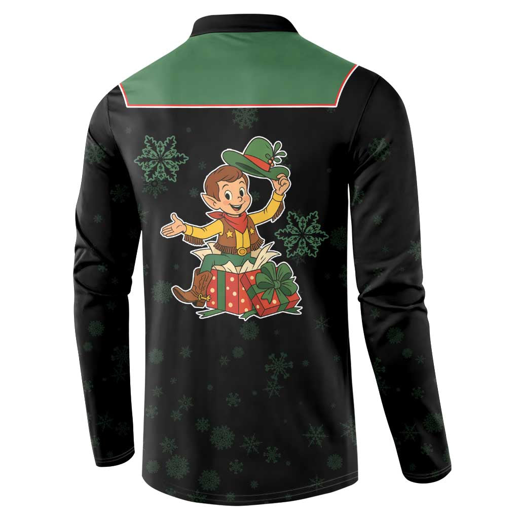 Western Yoke Button Sweatshirt Elves Cowboy Style - Wonder Print Shop