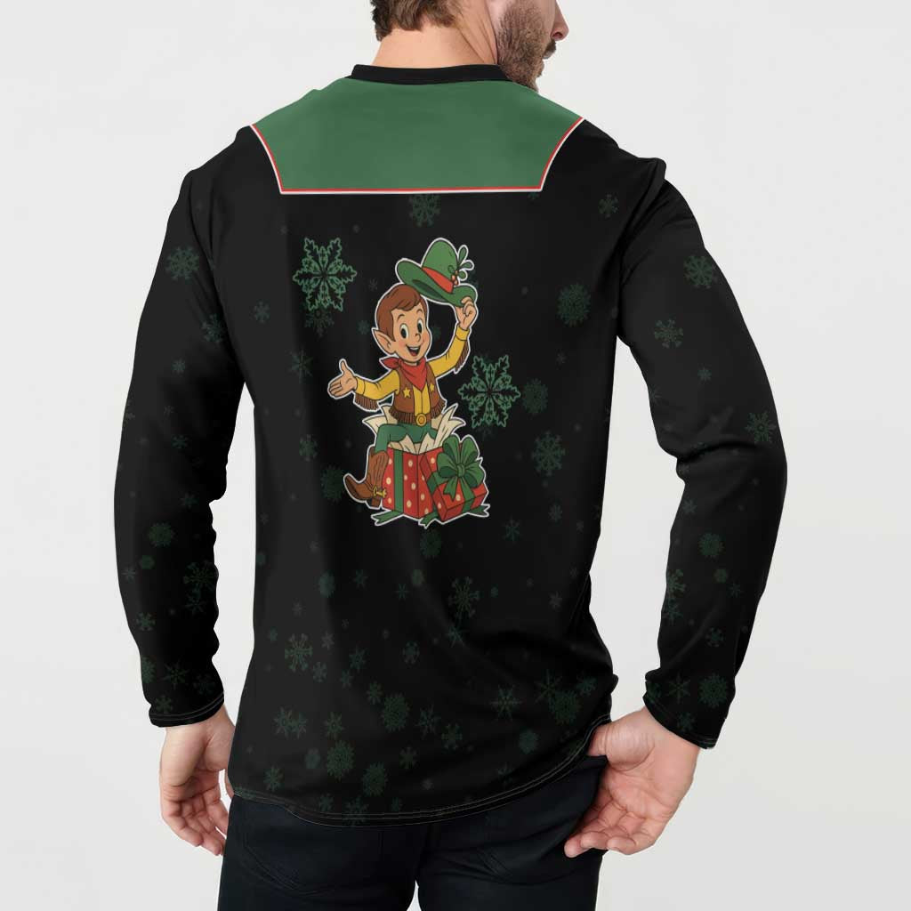 Western Yoke Button Sweatshirt Elves Cowboy Style - Wonder Print Shop