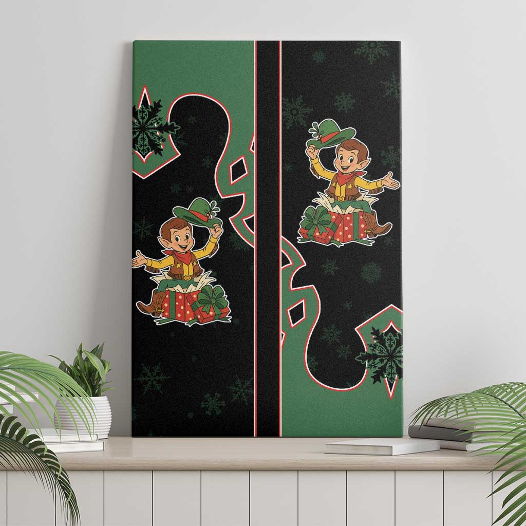 Western Yoke Canvas Wall Art Elves Cowboy Style - Wonder Print Shop