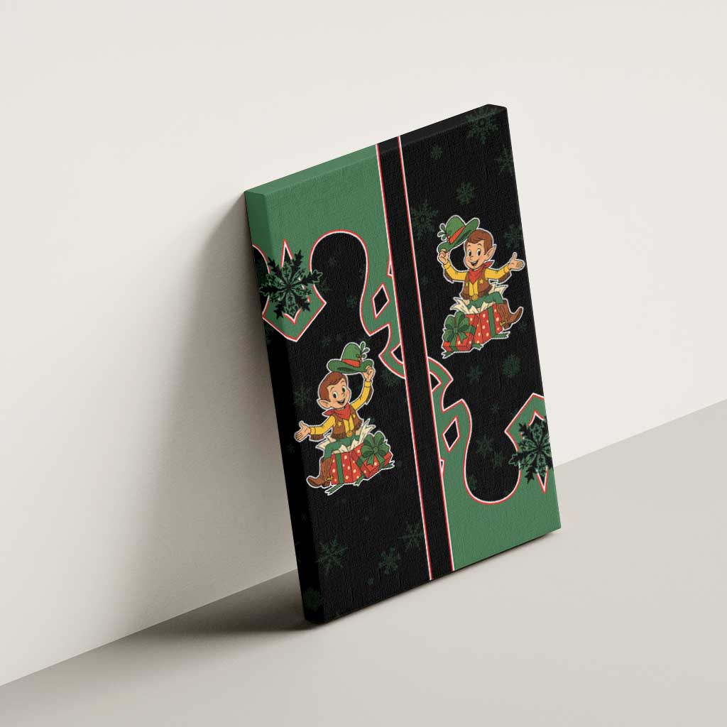 Western Yoke Canvas Wall Art Elves Cowboy Style - Wonder Print Shop