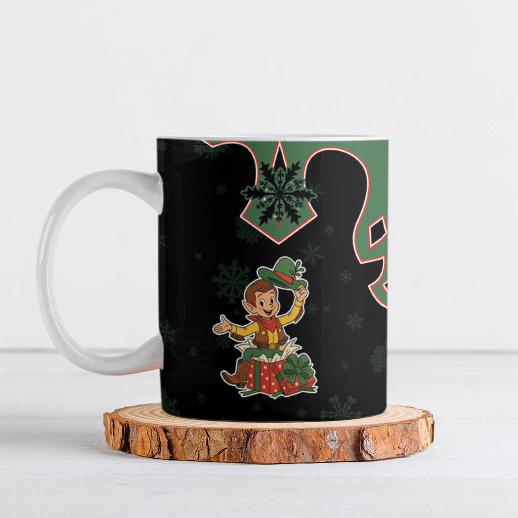 Western Yoke Ceramic Mug Elves Cowboy Style - Wonder Print Shop