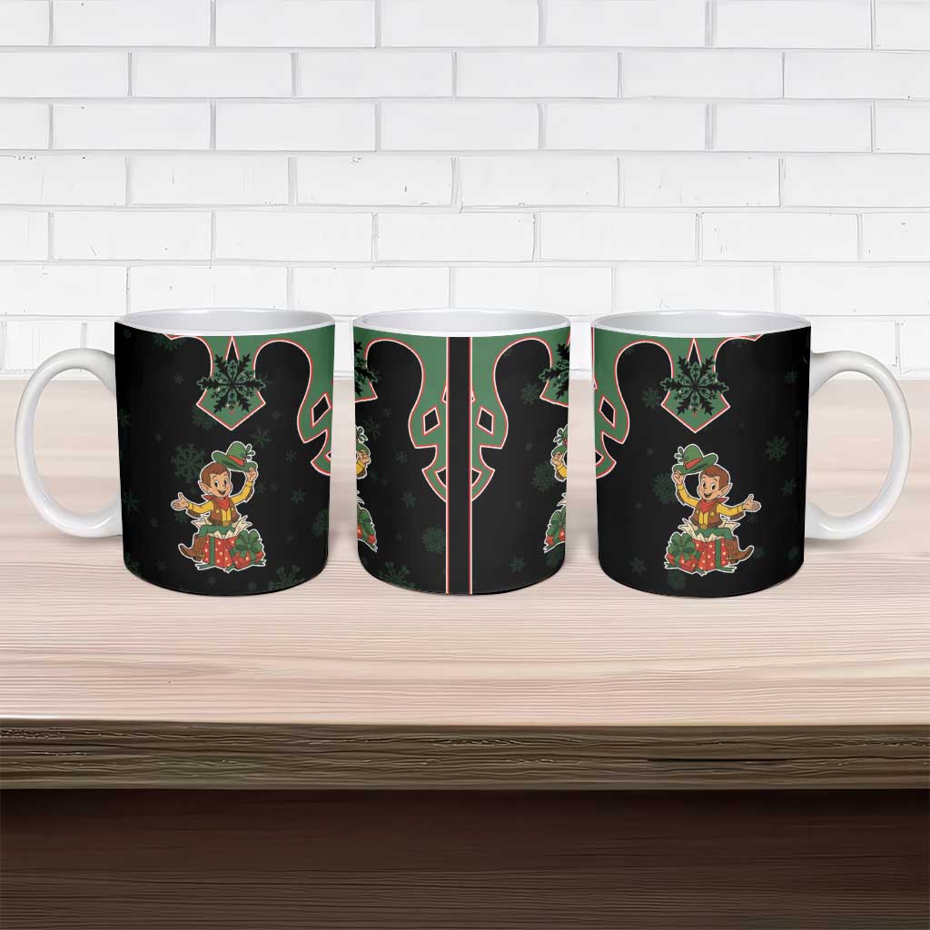 Western Yoke Ceramic Mug Elves Cowboy Style - Wonder Print Shop